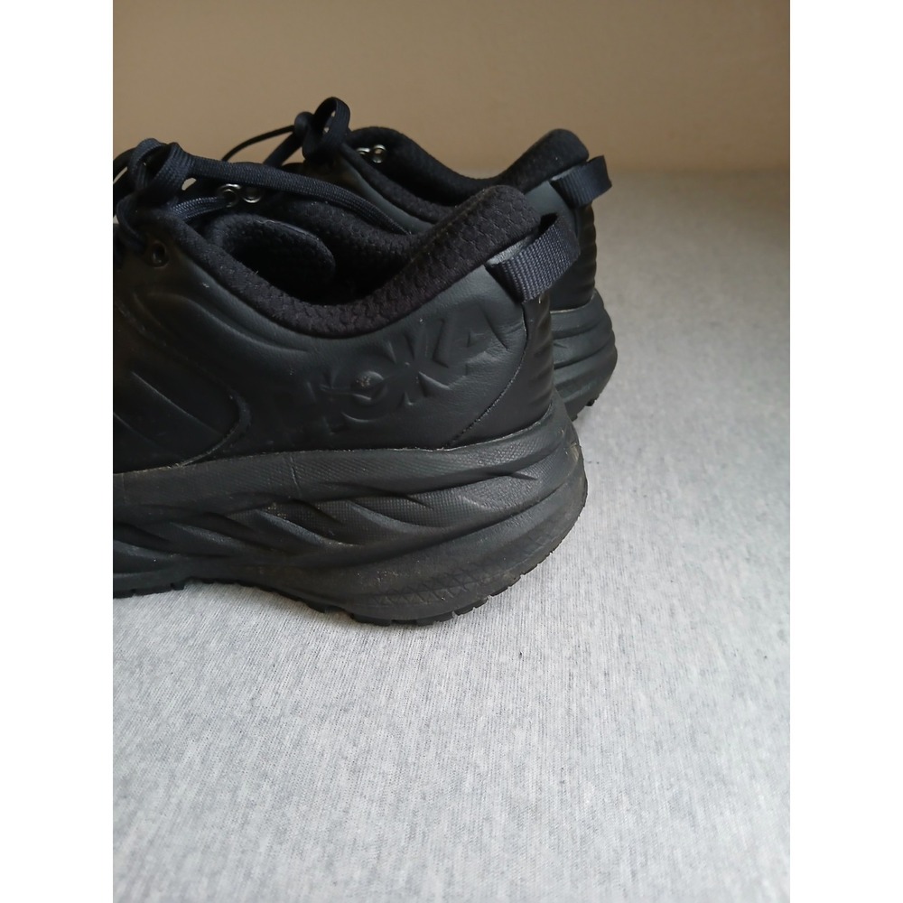 Hoka Sneakers Womens 9 Bondi SR Leather Black Lace Up Casual Comfort Everyday - Picture 6 of 14
